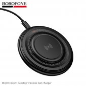Pad incarcare wireless Borofone BQ40 Crown fast charge negru