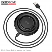 Pad incarcare wireless Borofone BQ40 Crown fast charge negru