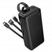 Power Bank Borofone BJ79BP Clever 30000mAh USB cu cabluri Type-C si Lightning negru