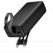 Power Bank Borofone BJ79BP Clever 30000mAh USB cu cabluri Type-C si Lightning negru