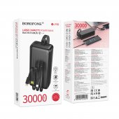 Power Bank Borofone BJ79BP Clever 30000mAh USB cu cabluri Type-C si Lightning negru