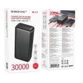 Power Bank Borofone BJ80BP Clever 30000mAh 2xUSB+Type-C - QC 3.0 22.5W PD 20W negru