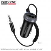 Receptor auto bluetooth Borofone BC64 contento dual-Port negru
