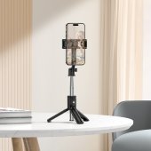 Selfie Stick Borofone BY14 Graceful Bluetooth cu trepied si telecomanda negru