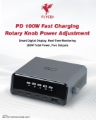 Statie incarcare FLYCDI FDC-011 cu 5 porturi PD 100W QC3.0 cu afisaj digital gri