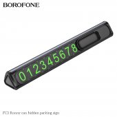 Suport afisare numar telefon parcare temporara Borofone FC3 Ronny gri metal