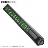 Suport afisare numar telefon parcare temporara Borofone FC3 Ronny gri metal