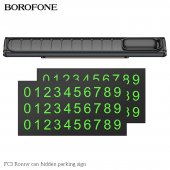 Suport afisare numar telefon parcare temporara Borofone FC3 Ronny gri metal