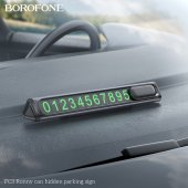Suport afisare numar telefon parcare temporara Borofone FC3 Ronny gri metal