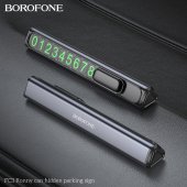Suport afisare numar telefon parcare temporara Borofone FC3 Ronny gri metal