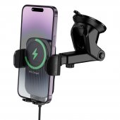Suport auto Borofone BH222 Leading cu incarcare wireless negru
