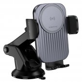 Suport auto Borofone BH222 Leading cu incarcare wireless negru