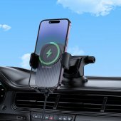 Suport auto Borofone BH222 Leading cu incarcare wireless negru