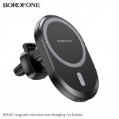 Suport auto Borofone BH201 magnetic cu incarcare wireless compatibil MagSafe