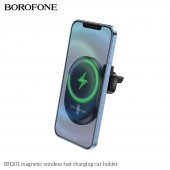 Suport auto Borofone BH201 magnetic cu incarcare wireless compatibil MagSafe